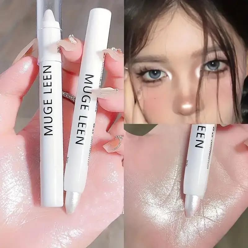 Glittered Highlight Pencil Pencil Long-Term Raincoat Luminous Eyes Stick Makeup for White Eye Silver