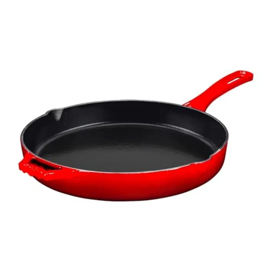 12 Inches Gel Polished - Pre-seasoned pan for Cooking, Grilling and - Anti-adhesive Cast Iron Fry - Suitable for Oven