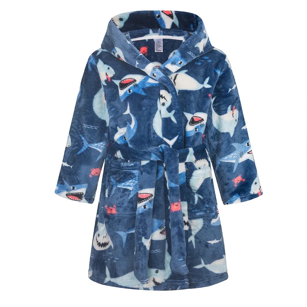 Autunno Inverno Bambini Cartoon Con Cappuccio Morbido Accappatoio di Flanella Accappatoi Per Bambini Ragazzi Ragazze Casual Pigiama Caldo A Maniche Lunghe Asciugamano Accappatoio