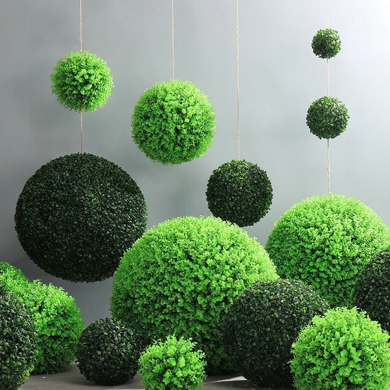 Artificial grass ball Milan Green plant ball for interior and exterior Wedding party Home garden decoration Plastic grass ball plants
