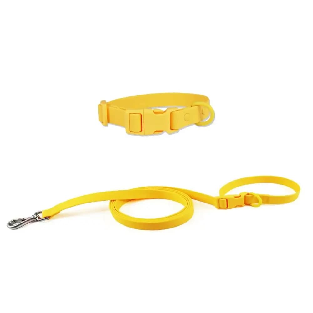 Set di guinzagli per collare per cani regolabile Collari per animali domestici in PVC lavabili impermeabili Combo Tessitura elastica a prova di odore Guinzagli per cani morbidi all'aperto