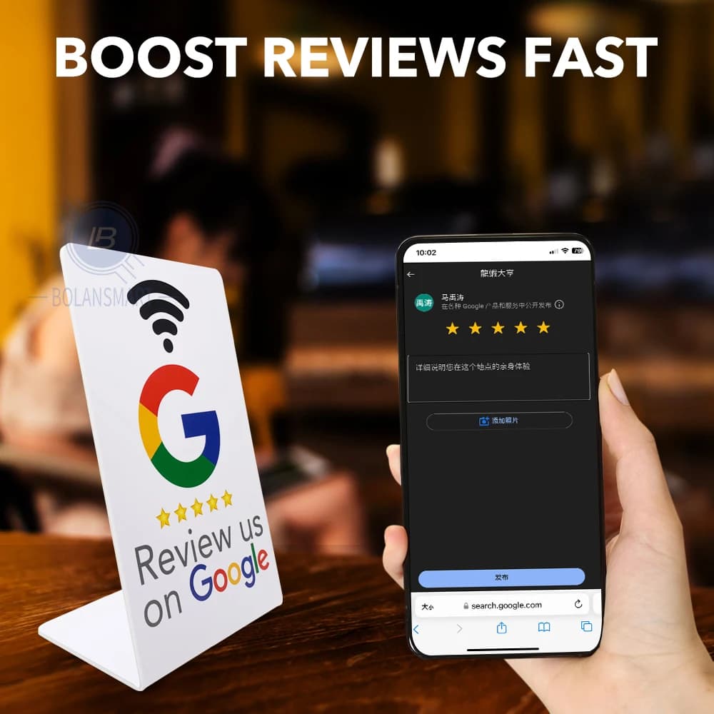 1 pz 13.56MHz Ntag215 schede di recensione Google per Android/iPhone Tap URL scrittura Social Business Review Cards Standard NFC Instagram