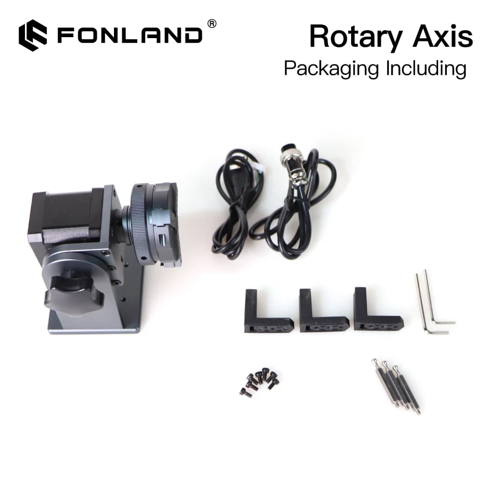 Fonland DAJA Rotating Axis with Driver DM442 Laser Engraver Fiber Marking Machine Rotating Instrument for Metal Round 360 Adjustable