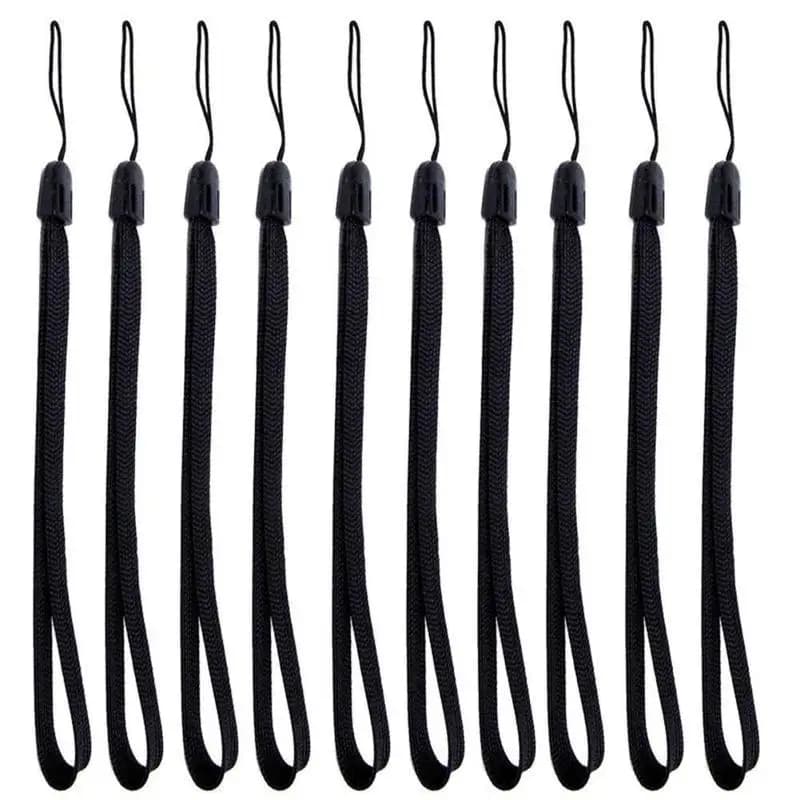 10Pcs Lanyard Hand Wrist Strap Protective Wrist Strap Black Pine Rope Selfie Stick Lanyard Flashlight Mobile Phone Rod Rope