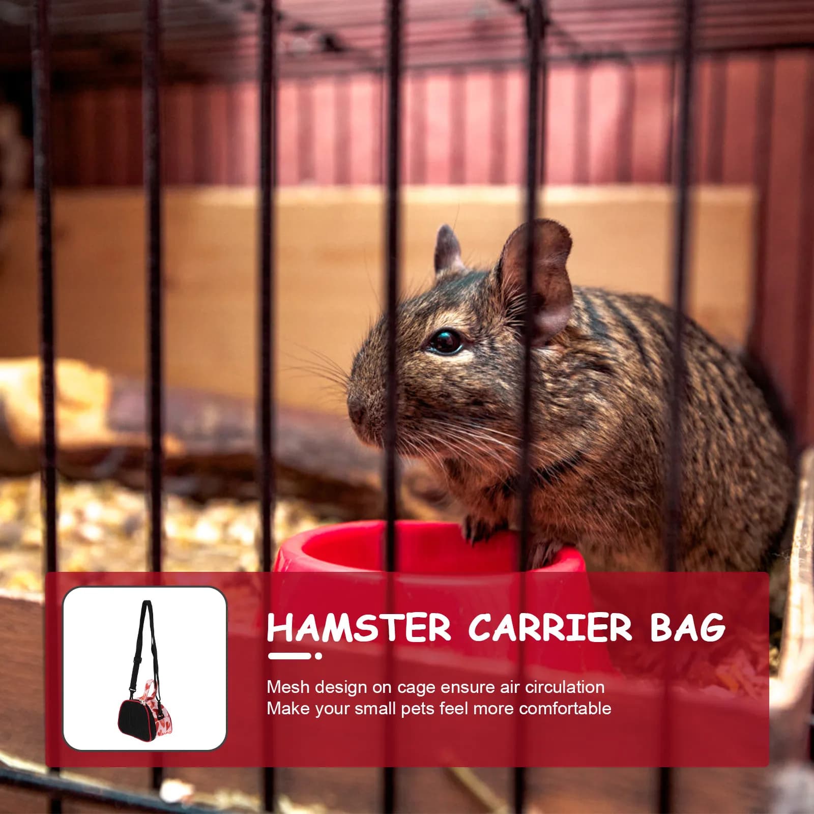 Portable Hamster Carrier Breathable Small Pets Oxford Cloth Travel Bag Lightweight Outdoor Guinea Pig Carrying Bag