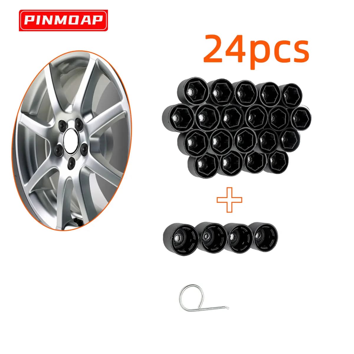 24 Pz 17mm Bullone Coperture Copriruota Auto Mozzo Dado Cap Auto Pneumatico Viti Esterno per Volkswagen VW Golf MK4 Accessori di Protezione