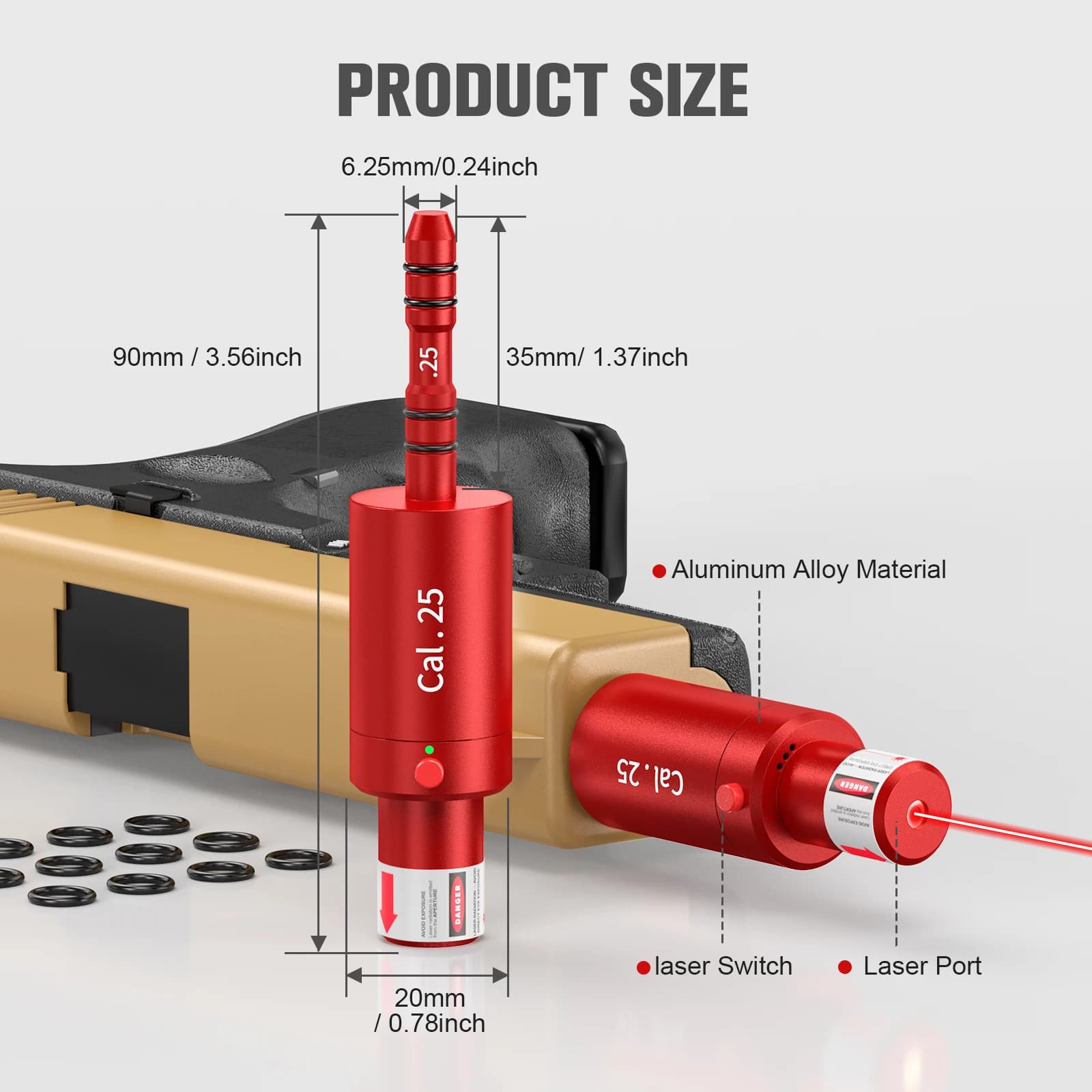 Cal.25 Laser Trainer Dual-purpose: convenient, rechargeable, plug-and-play with intelligent feedback.
