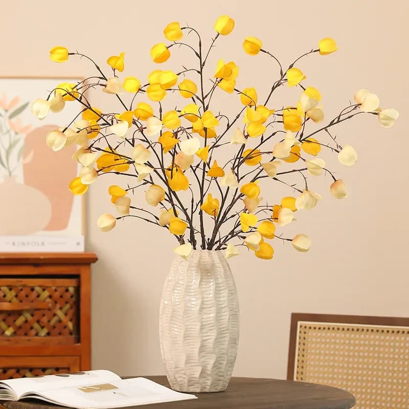 3pcs100cm Simulation Lantern Fruit Branch Silk Fake Flower Plant Living Room Decor High-quality Artificial Girl Fruits Plants