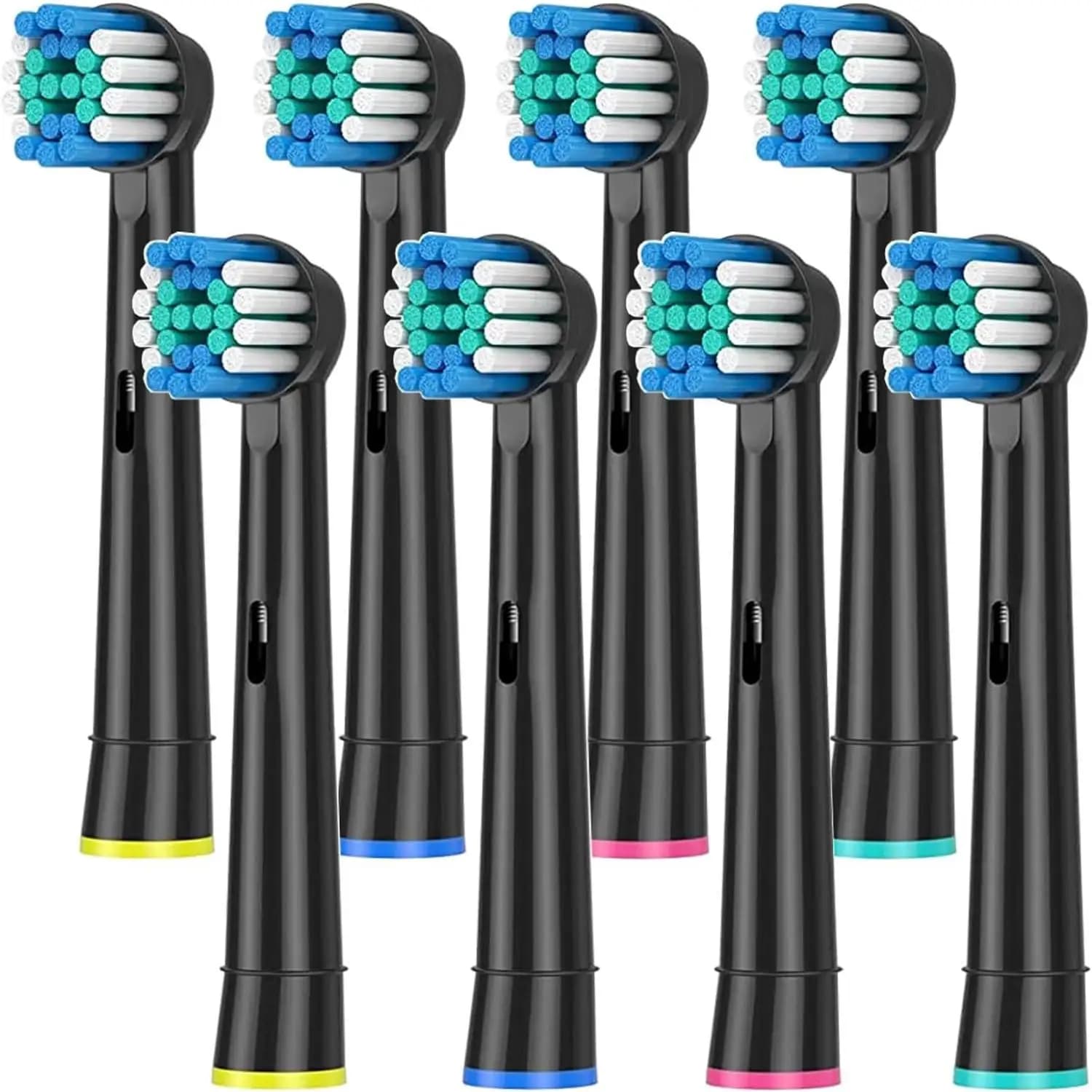 Black/white spare heads for Oral B Advance Power Vitality Precision Clean Pro Health Triumph 3D