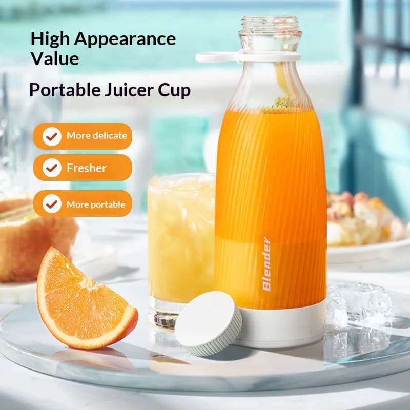 Mini Frullatore Portatile Ricaricabile USB con 6 Lame, Mixer Manuale Multifunzione per Frullati e Milkshake