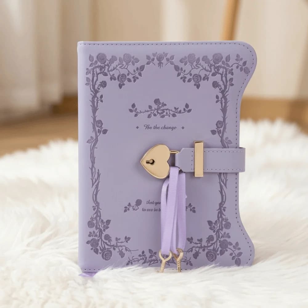 Privacy B6 Love Lock Keys Notebook Cute Design 360 Pages PU Leather Journal Vintage Handheld Ledger With Pen Office