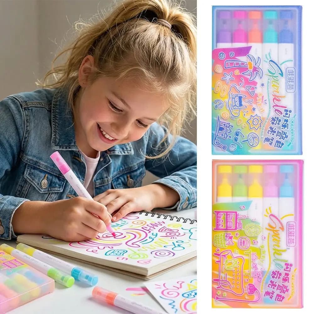 5 pz/set fornitura artistica evidenziatore a doppia testa impilabile regalo di cancelleria a colori pennarello artistico pittura penna graffiti studenti