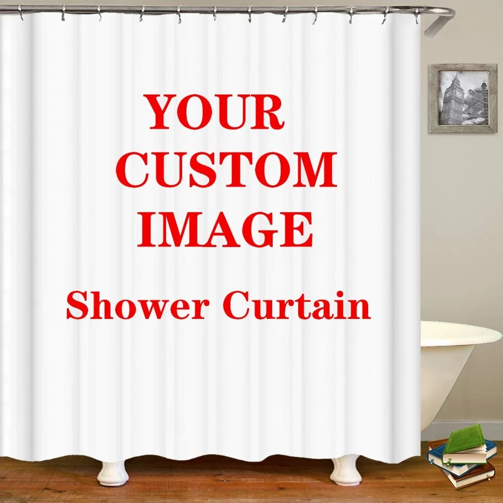 Tenda da doccia personalizzata Tende impermeabili per bagno Stampa 3D Decorazione da bagno in poliestere con foto personalizzata con ganci per