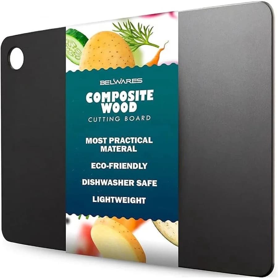 Dishwasher Safe Cutting Board for Kitchen Large Composite Wood Chopping Board Thin Lightweight Heat Resistant BPA-Free Cutting