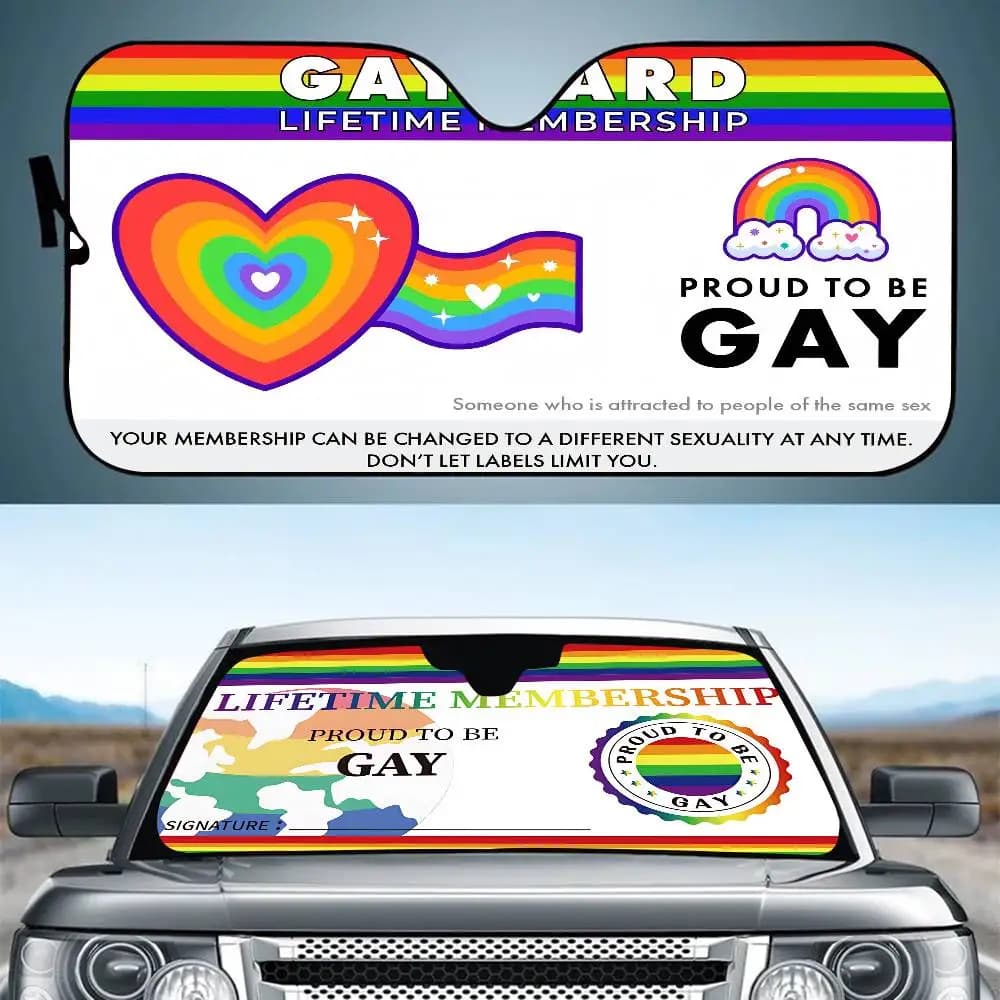 Gay Love Personalizzato Cartoon Anime Parabrezza per auto Parasole Pieghevole Parasole per finestrino dell'auto