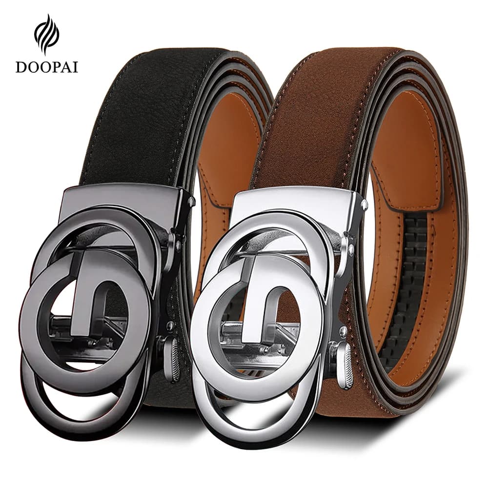 Fashion Business Men'S Belt Luxury Brand Belt Metal Buckle Belt High-Quality PU Leather Soft Belt With Cargo Pants Jeans