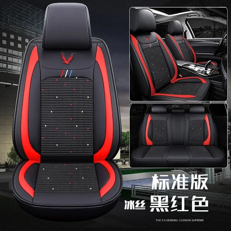 New summer car seat cushion Five-seat universal car seat cover for cartoon cats Ice silk version