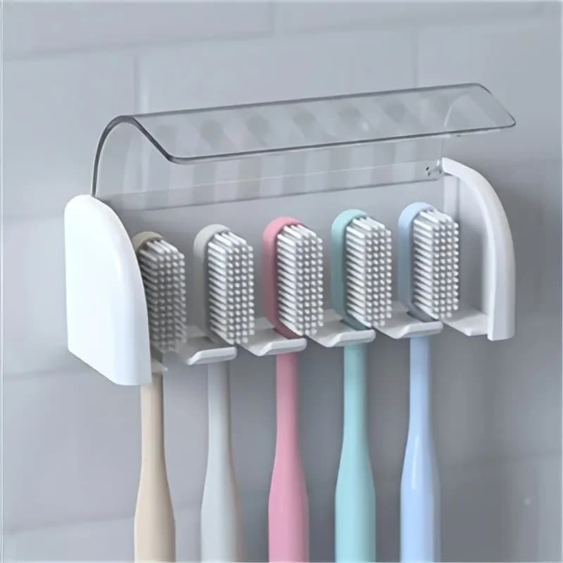 1PC Toilette antipolvere, impermeabile, adesivo in plastica satinata, portaspazzolino senza traccia