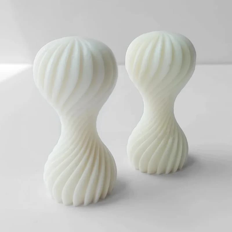 Stampo per Candele con Geometria a Onde Rotonde, Stampo per Sapone Fatto a Mano, Ornamenti in Gesso Fai-da-Te
