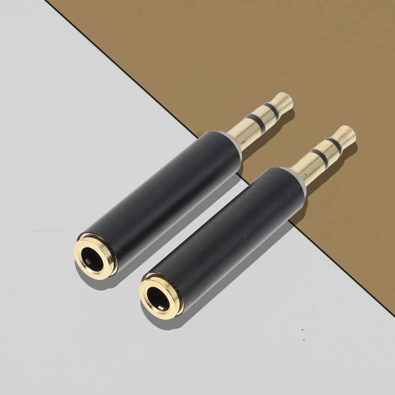 Adattatore convertitore audio da 3,5 mm femmina a maschio in rame premium, 2 pezzi, per microfono, cuffie, registrazione stereo/mono, gaming, fotocamera, PC