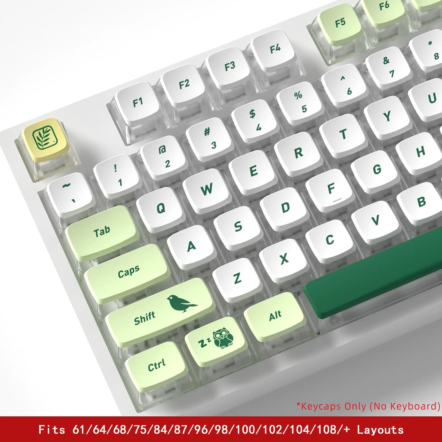 Botanical Garden Four-Sided Backlight Keycaps 132 Keys PBT+PC Material CBSA Profile For MX Switch Mechanical Keyboard Keycaps