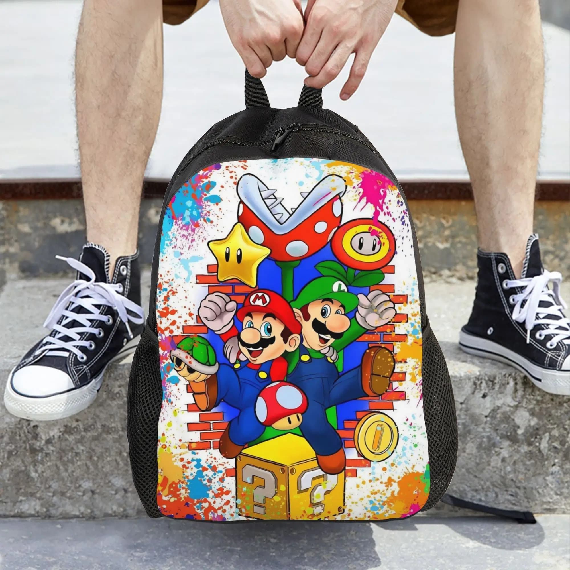 Zaino da donna S-Super Marios Peach Princess, zaino di tendenza per bambini, zaino per computer, zaino da viaggio per adolescenti