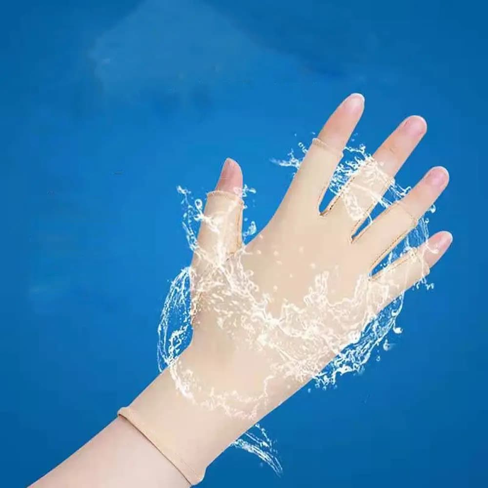 Breathable Simple Driving Cycling Sunscreen Outdoor Ice Silk Gloves Fingerless Man Mittens Women Gloves