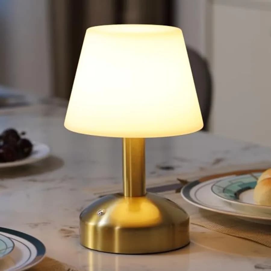 Lampade da Tavolo Moderne Senza Fili, Lampada da Scrivania LED Portatile Dimmerabile, Illuminazione a Batteria Ricaricabile 4000mAh per Ristoranti