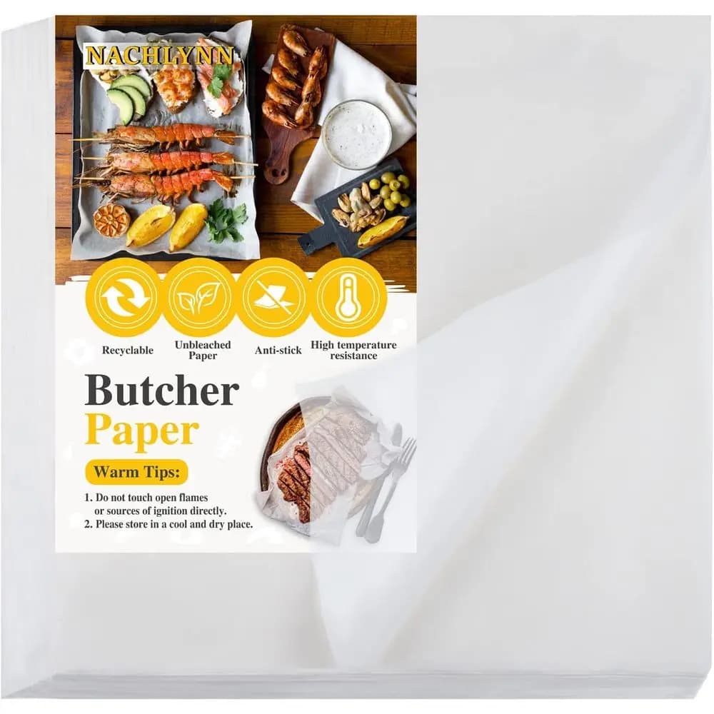 100 Pack 12x12 Inch White Disposable Sublimation Paper Sheets for Meat, No Wax
