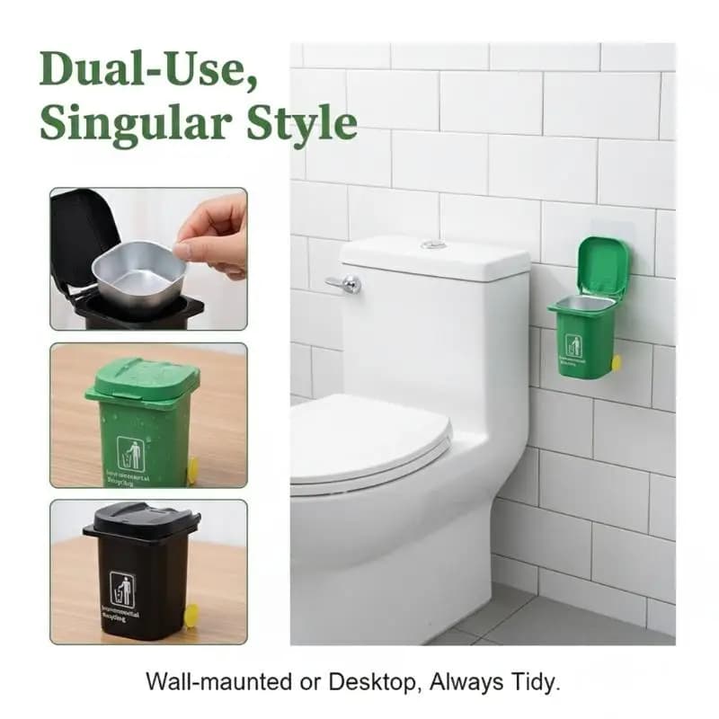Creative Wall-mounted Trash Can/ashtray With Lid - Personalized Home Design