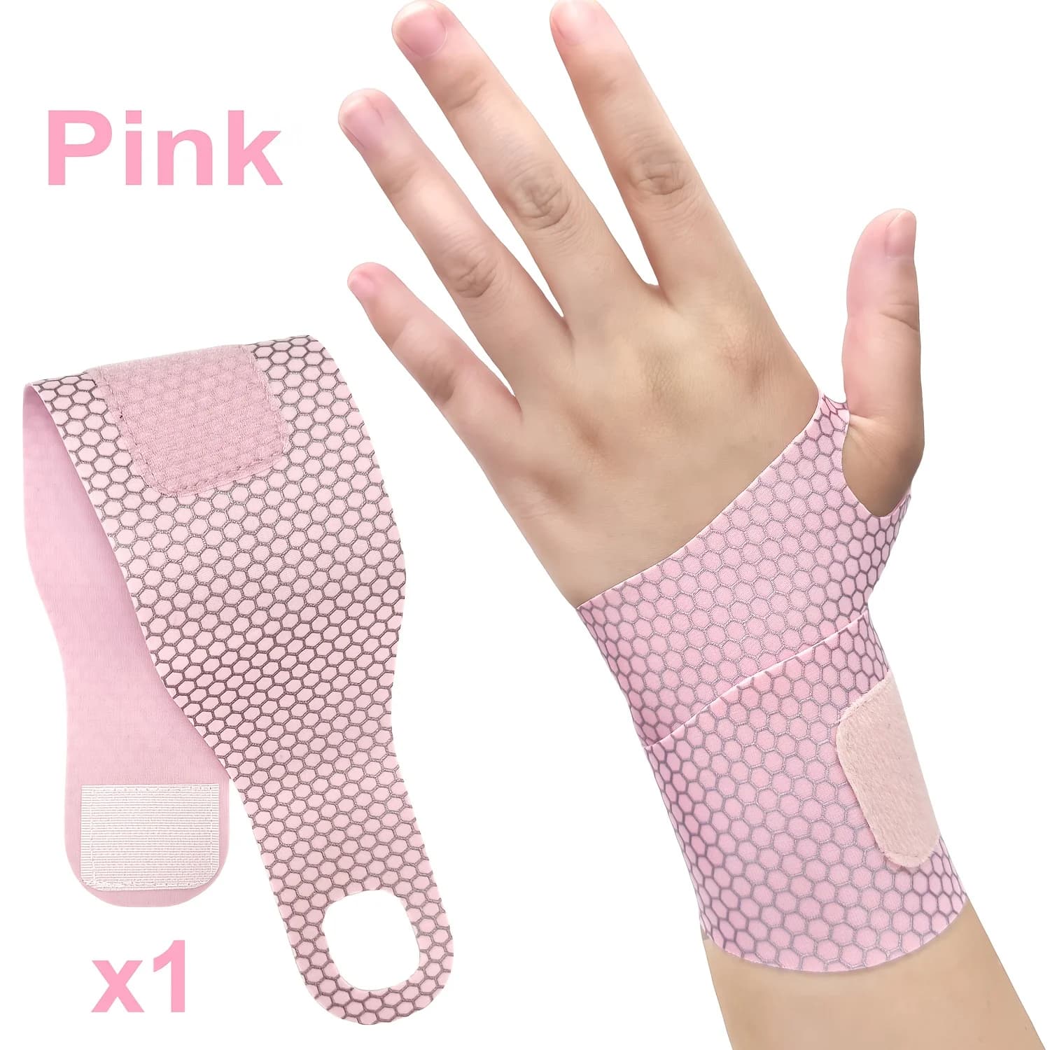 Supporto per Polso Regolabile 1 Pezzo, Fascia Compressiva Traspirante per Uomo e Donna, Supporto per Polso per Ufficio, Esercizio e Allenamento