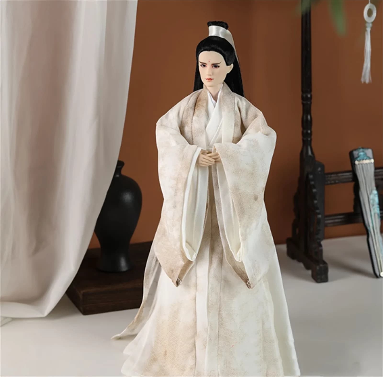Abito Antico con Cappotto Lungo, Outfit in Scala 1/6, Vestiti Maschili, Abito Hanfu, Costume da Film per Action Figure da 12 Pollici
