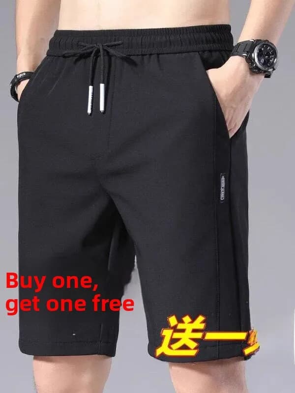 Ice Silk Men's Shorts Ultra-Thin Straight Leg Casual Five-Point Pants Loose Quick-Dry Sports Air Conditioning Breathable Quadrum