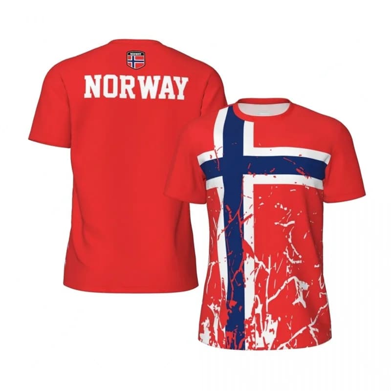 NORWAY Flag 3D Print Sports Quick-dry Breathable Men T-shirt Outdoor Football Jersey Parent-child Short Sleeve Clothing Summer