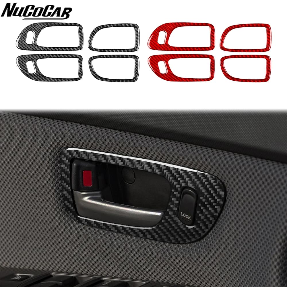 Per Mazda 3 Axela 2004-2009 Maniglia interruttore porta in fibra di carbonio Pannello di rivestimento Accessori auto Adesivi decorativi interni