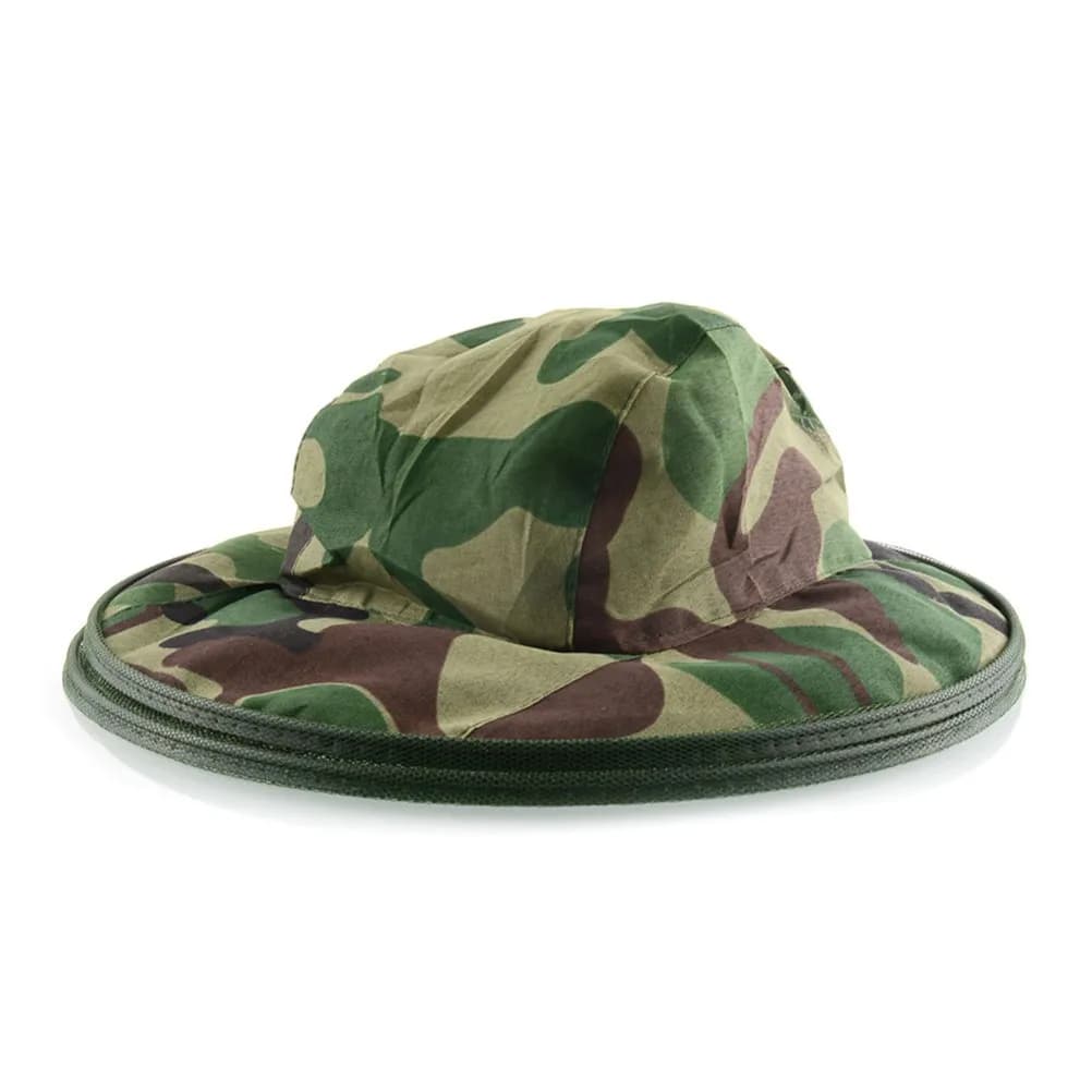 Cappello da Apicoltore Anti-Zanzare con Rete Elastica per il Collo, Protezione Viso in Rete Fine, Maschera Anti-Insetti Mimetica per Pesca, Caccia e Camminata all'Aperto