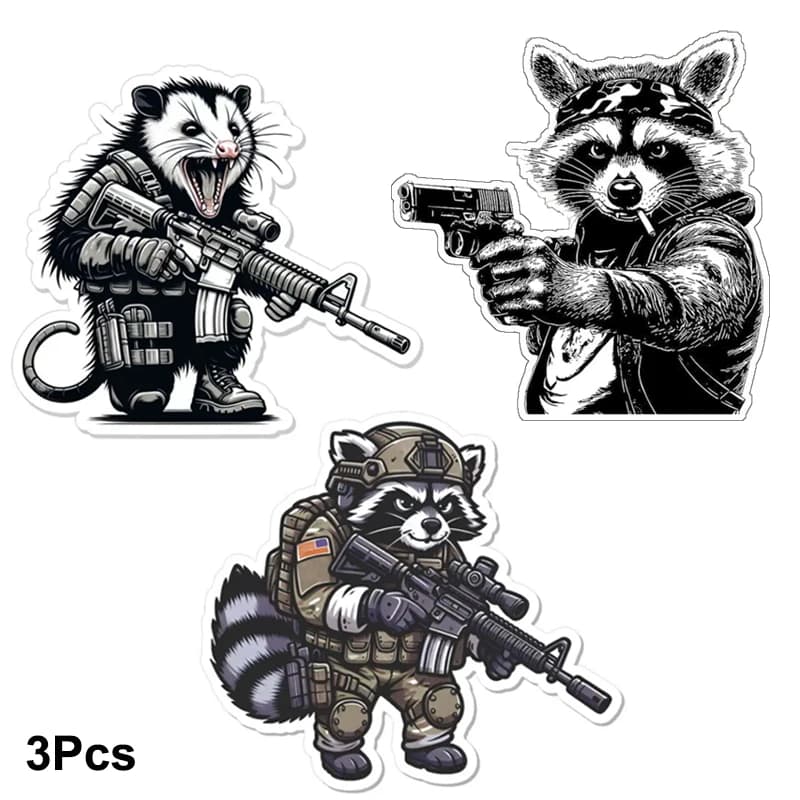 3 Pcs/Set Tactical Outdoor Sticker Animal Soldier Military Decals Waterproof Matt Pegatinas for Car Motorcycle Helmet Laptop Cup