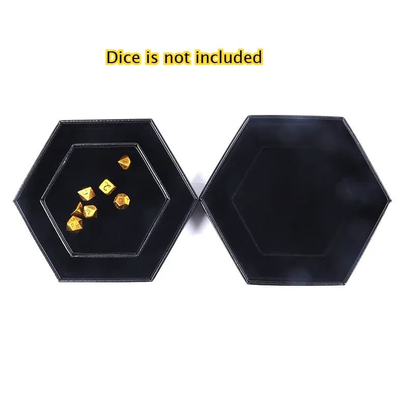 Hexagonal PU Leather Tray for Desktop Games Dice Jewelry Keys Storage Outdoor Miscellaneous Items Organizer