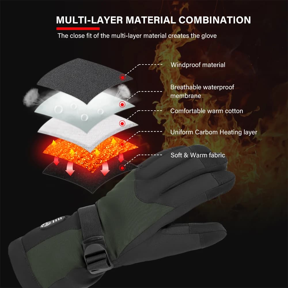 2026 In Stock Men Women Motorcycle Gloves Winter Hand Warmer Rechargeable Battery Ski Hiking Cycling Electric Heated Gloves