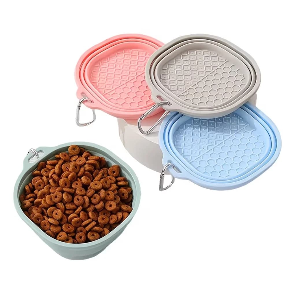 Ciotola Pieghevole in Silicone per Cani e Gatti - Portatile, Ciotola da Viaggio per Cibo e Acqua, Accessori per l'Alimentazione degli Animali