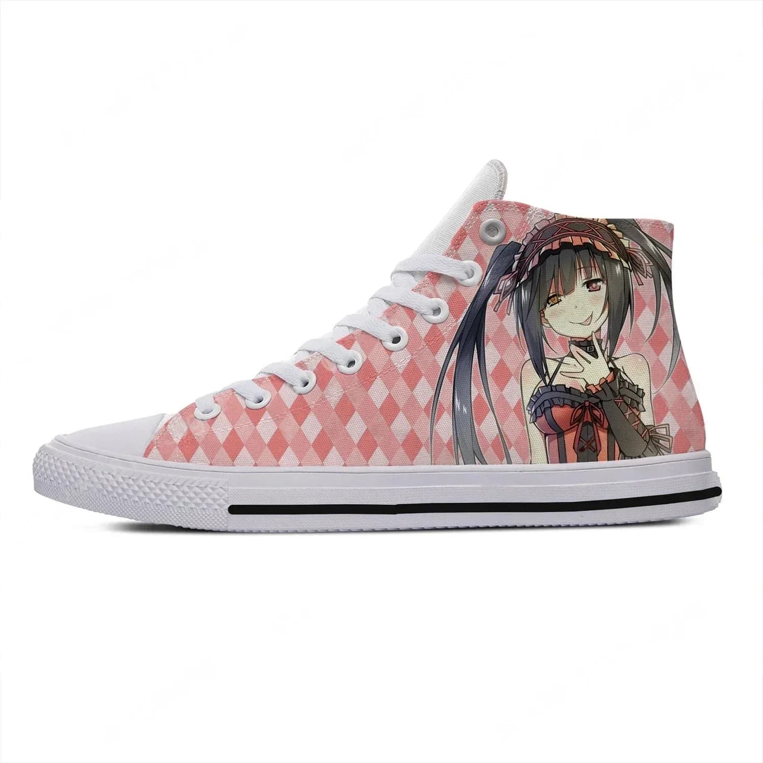 Date A Live Tokisaki Kurumi High Top Sneakers Scarpe casual da uomo, da donna, per adolescenti, scarpe da corsa in tela, scarpe leggere con stampa 3D