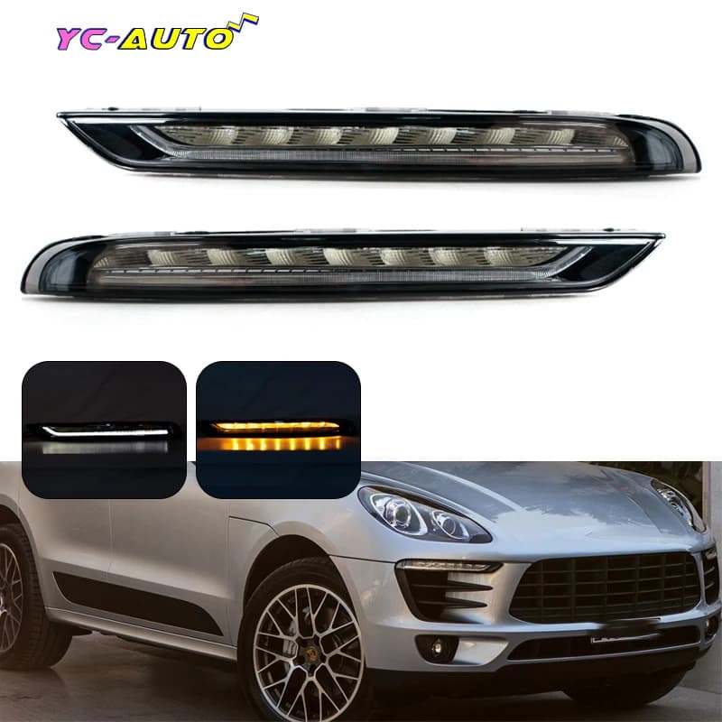 Luce Diurna a LED per Paraurti Anteriore per Porsche Macan 95B Base S Turbo GTS SUV 2014-2018, Lampada di Marcia Diurna 95B941181A
