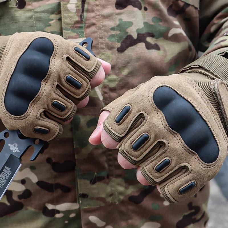 Guanti mezze dita tattici multifunzionali, combattimento alpinismo da uomo in stile militare e moto da ciclismo, primavera e estate