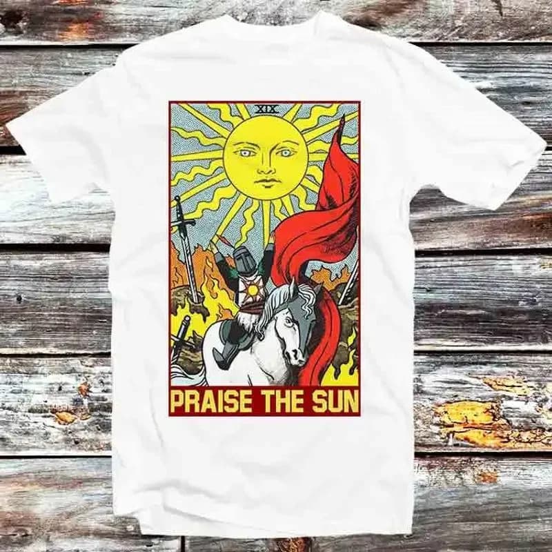 T-shirt Praise The Sun Thank God Tarot Card Online Gaming Nerd Gamer B1337