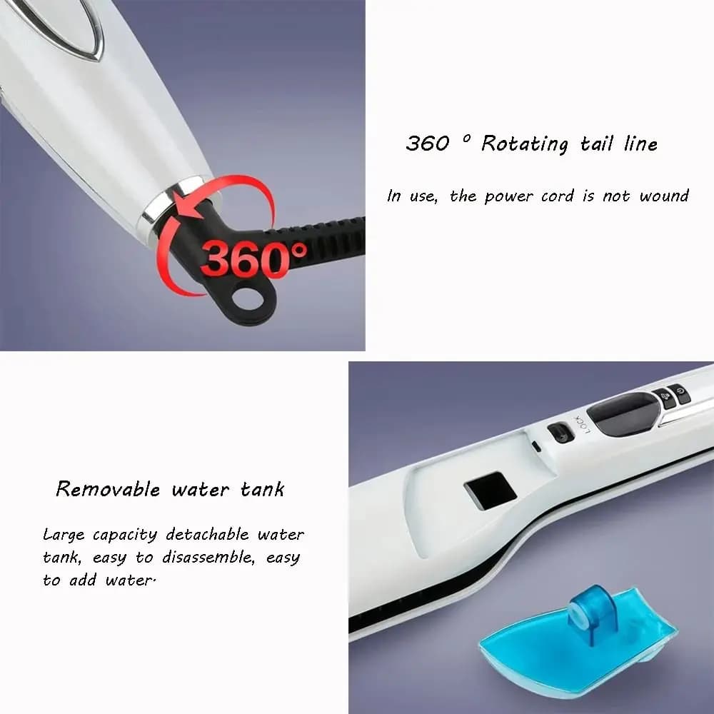 Steam Hair Plate with LCD Display, Smoothing Brush Scalable with PTC Heating, Rapid Heating, Smooth comb Anti-scotting