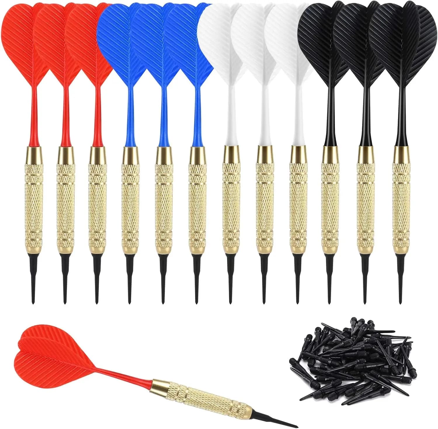 Set di freccette con punta in plastica da 18g con 100 punte extra per freccette elettroniche