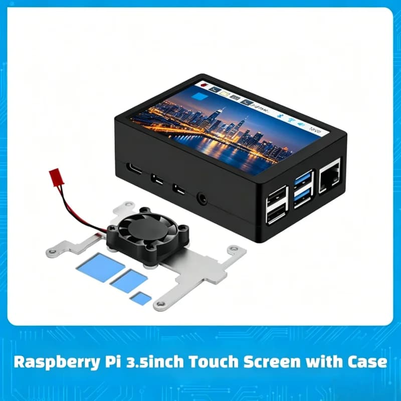 Display LCD TFT touchscreen da 3,5 pollici 480*320 per Raspberry Pi con ventola di raffreddamento e custodia in metallo opzionale, adatto per Raspberry Pi 4B