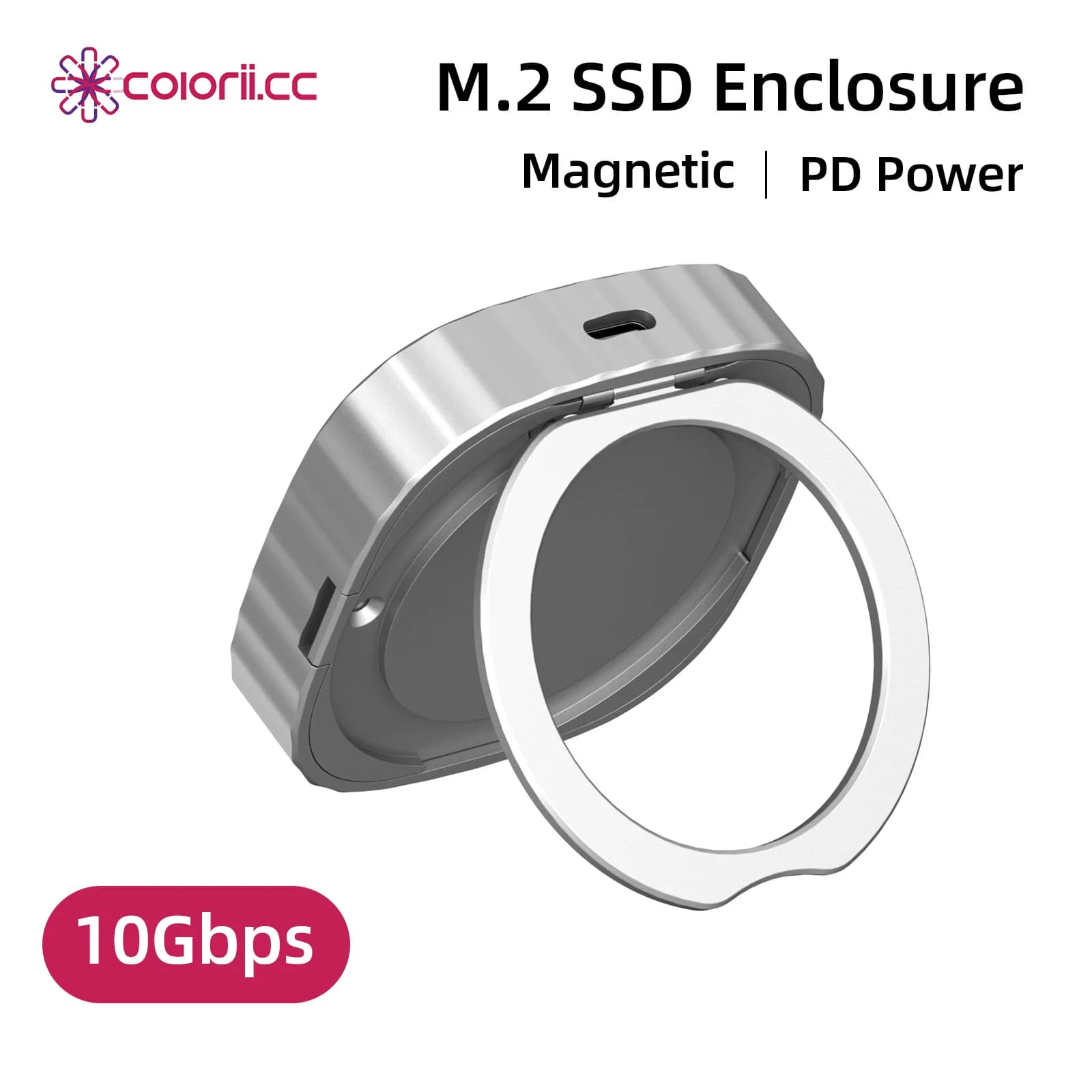 Magnetic M.2 2230 NVMe SSD Enclosure USB C 3.1 to Nvme PCI-E 10Gbps M.2 SSD Case External SSD for Laptop iPhone 17 Pro Max