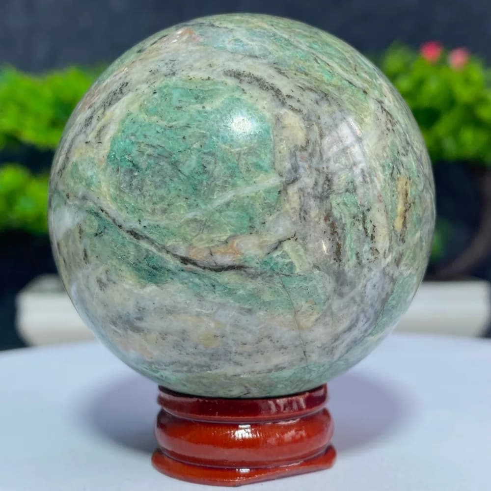 Sfera di Cristallo in Agata Verde Naturale, Campione Minerale, Gemma per Guarigione Energetica, Sfere di Quarzo per Chakra, Decorazione per la Casa, Regalo