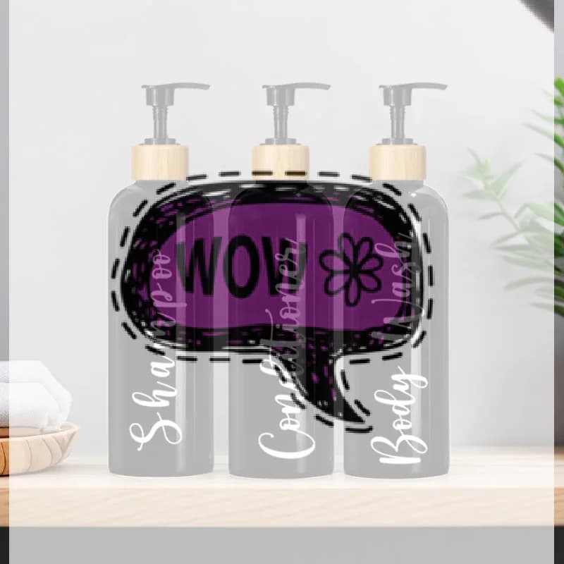 Set di dispenser per sapone in plastica da 3 pezzi, bottiglia per lozione da appoggio, bottiglia vuota ricaricabile per bagno, per shampoo, balsamo per capelli